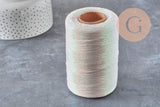 Cordon or argent rose blanc irisé polyester 1mm, x5 mètres (G10954)