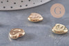 Gold textured plastic heart bead 13.5mm, x20 VALID