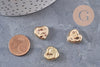 Gold textured plastic heart bead 13.5mm, x20 VALID