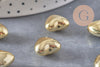 Gold-plated plastic domed heart-shaped bead, 13x15mm, x10 VALID