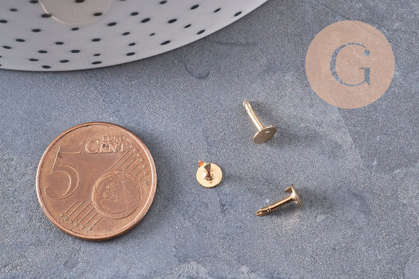 Support pour pin's laiton doré 8mm, x10 (G11020)