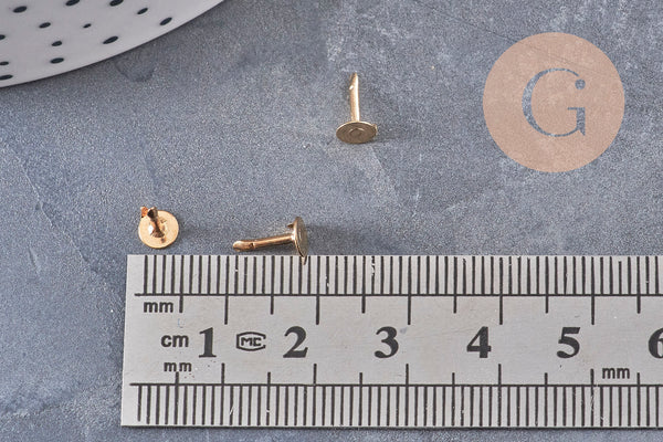 Support pour pin's laiton doré 8mm, x10 (G11020)