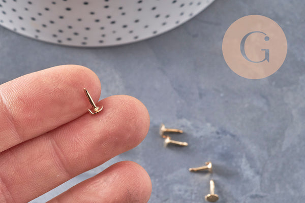 Support pour pin's laiton doré 8mm, x10 (G11020)