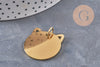 Pendentif tête de chat acier 201 inoxydable doré 29mm personnalisable, x1 (G11017)