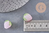 Colored Czech glass strawberry bead, 15mm, x 1-2 or 5 VALID