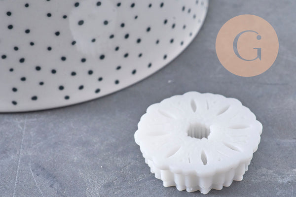 Emporte-Pièce Pâte polymère rond Fleur tournesol créole interchangeable 30mm, x1 (G10996)