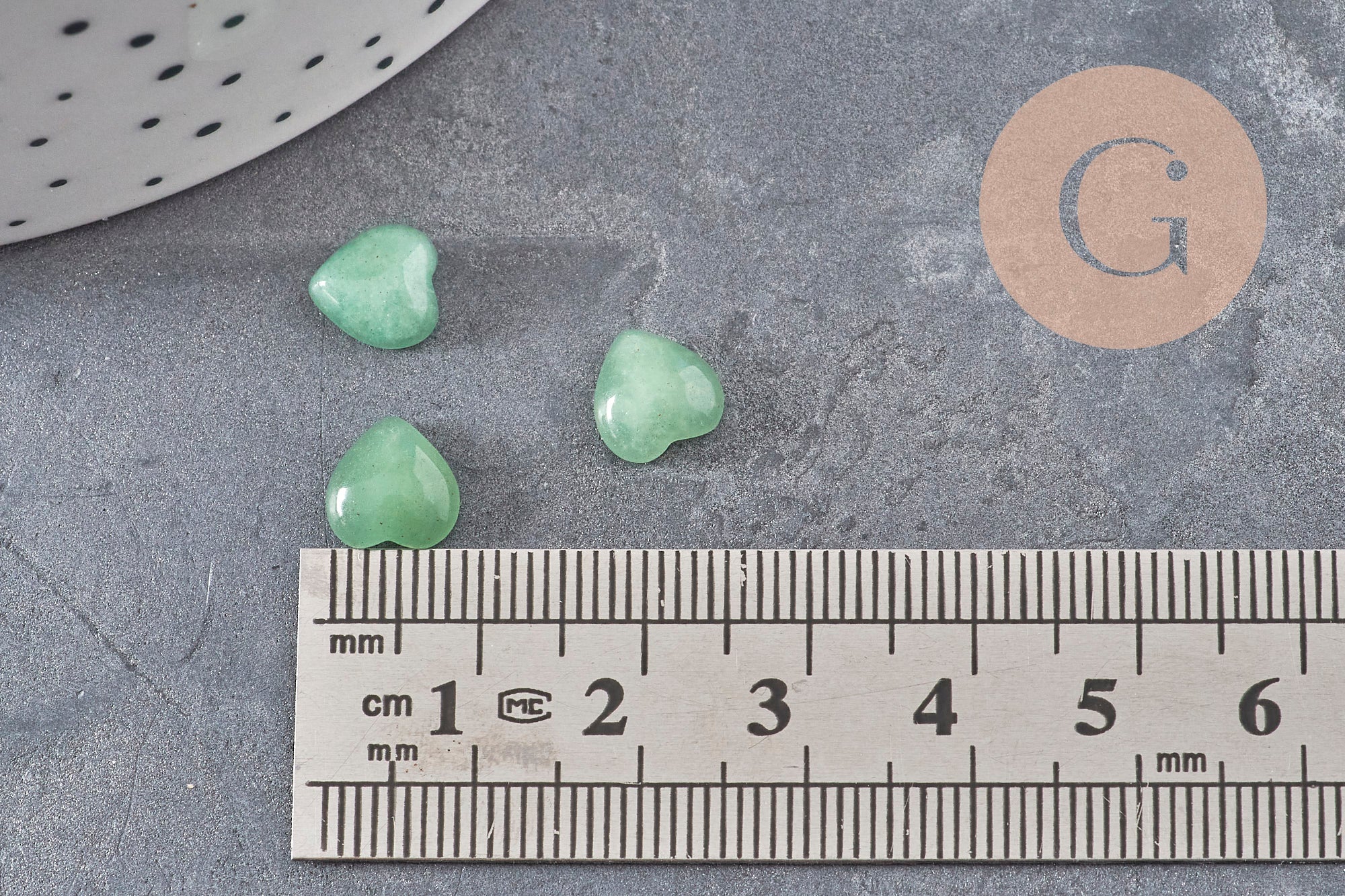 Cabochon coeur aventurine naturelle 8x8mm, x1 (G11044)