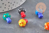 Pendentif champignon en verre tchèque multicolore 15mm, x5 (G11059)