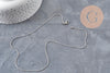Collier Chaine serpent acier inoxydable platine 0.8mm/45.5cm, x1 (G11054)