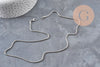Collier Chaine serpent acier inoxydable platine 2mm/50cm, x1 (G11058)