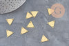 Breloque triangle 3 trous laiton brut 14mm, x10 (G11033) VALIDE