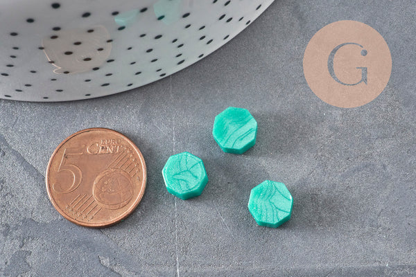Granulés cire vert nacré à cacheter, fourniture création de sceaux personnalisés pour sceaux et invitations de mariage DIY, x100 (G3970)