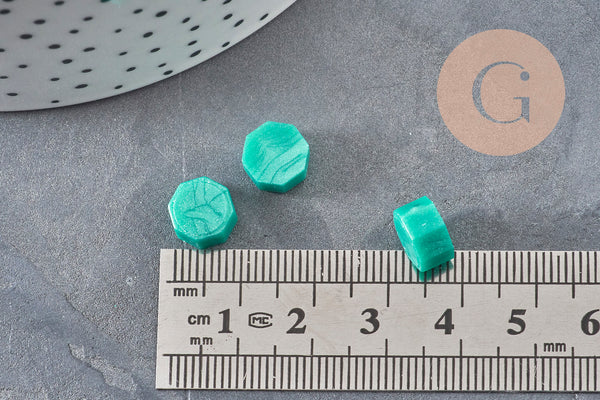 Granulés cire vert nacré à cacheter, fourniture création de sceaux personnalisés pour sceaux et invitations de mariage DIY, x100 (G3970)