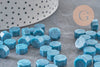 Granulés cire bleu moyen nacré à cacheter, fourniture pour création sceaux personnalisés pour sceaux et invitations de mariage, x100 (G6213)