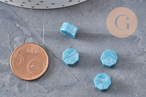 Granulés cire bleu moyen nacré à cacheter, fourniture pour création sceaux personnalisés pour sceaux et invitations de mariage, x100 (G6213)