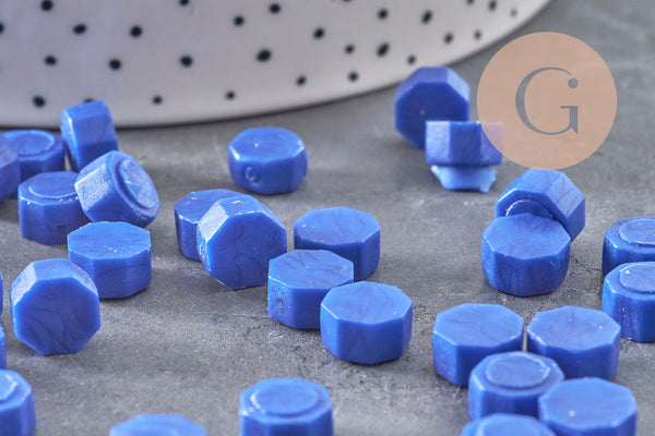 Granulés cire bleu foncé nacré à cacheter, x 100 (G7157)