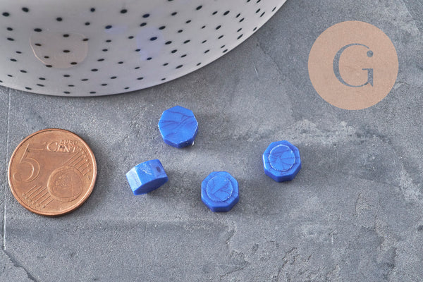 Granulés cire bleu foncé nacré à cacheter, x 100 (G7157)