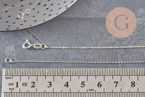 Chaine collier forçat très fine argent 925 massif 0.9mm - 45cm, x1 (G5342)