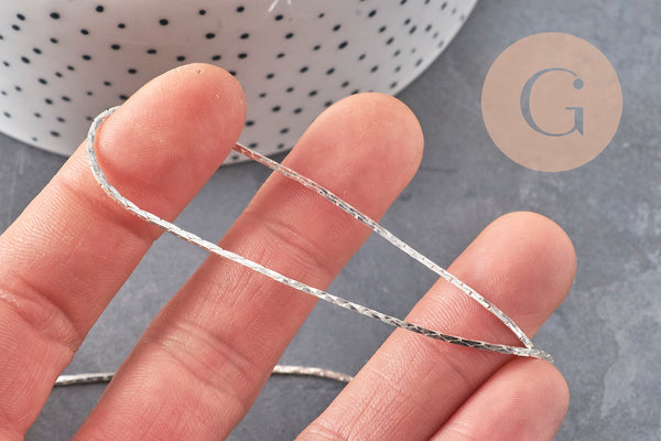 Chaine argentée serpent argentée 1.5 mm, x 5Mètres (G0734)