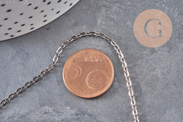 Chaine forçat métal noir Metalgun 2mm, x5 mètres (G1197)