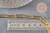 Chaine doré maille rectangle fer, chaine collier, chaine large,18x6mm, x1 mètre G1789