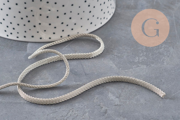 Chaine mesh serpent fer platine 4mm, x1 metre (G2320)