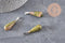 Pendentif goutte unakite vert naturel acier inoxydable platine 28mm, x1 (G11119)
