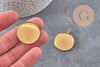 Pendentif rond support pour cabochon 25mm acier inoxydable doré IP, x1 (G11125)