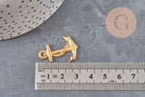 Raw brass anchor pendant 28mm, x1 (G10168)