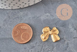 Bow tie pendant raw brass 17mm, x1 (G10167)