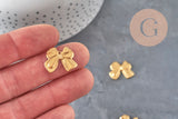Bow tie pendant raw brass 17mm, x1 (G10167)