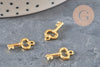 Dijes de llave de zamac dorado 15.5mm, x10 VÁLIDO