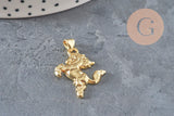 Dije caballo encabritado dorado 18k 22mm, x1 VÁLIDO