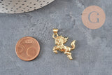 Dije caballo encabritado dorado 18k 22mm, x1 VÁLIDO