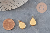 Pendentif goutte support cabochon acier 304 inoxydable doré IP 14x9mm, x1 (G11218)