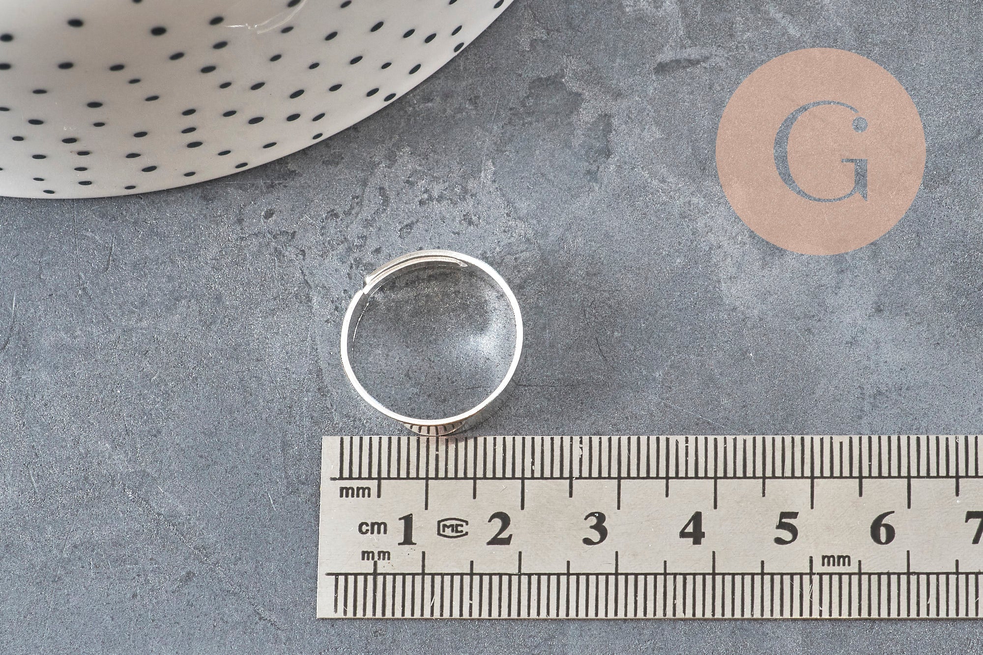 Adjustable customizable ring gold stainless steel 18mmx10mm, x2 (G6870)