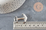 Fermoir crochet ancre acier 304 inoxydable platine 31mm, x1 (G11288)