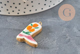Colgante de bota vaquera con flores de acero inoxidable 304 chapado en oro IP de 33mm, x1 VÁLIDO