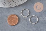 Colgante conector redondo acero inoxidable 304 platino 16mm, x10 VÁLIDO