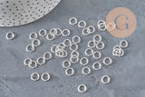 Silver round stainless steel jump rings 8mm-1.2mm, x50 (G11216)