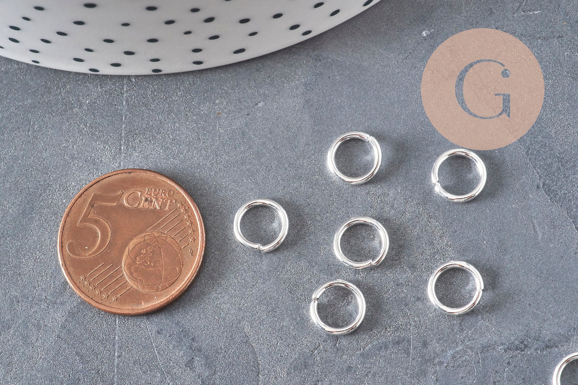 Silver round stainless steel jump rings 8mm-1.2mm, x50 (G11216)