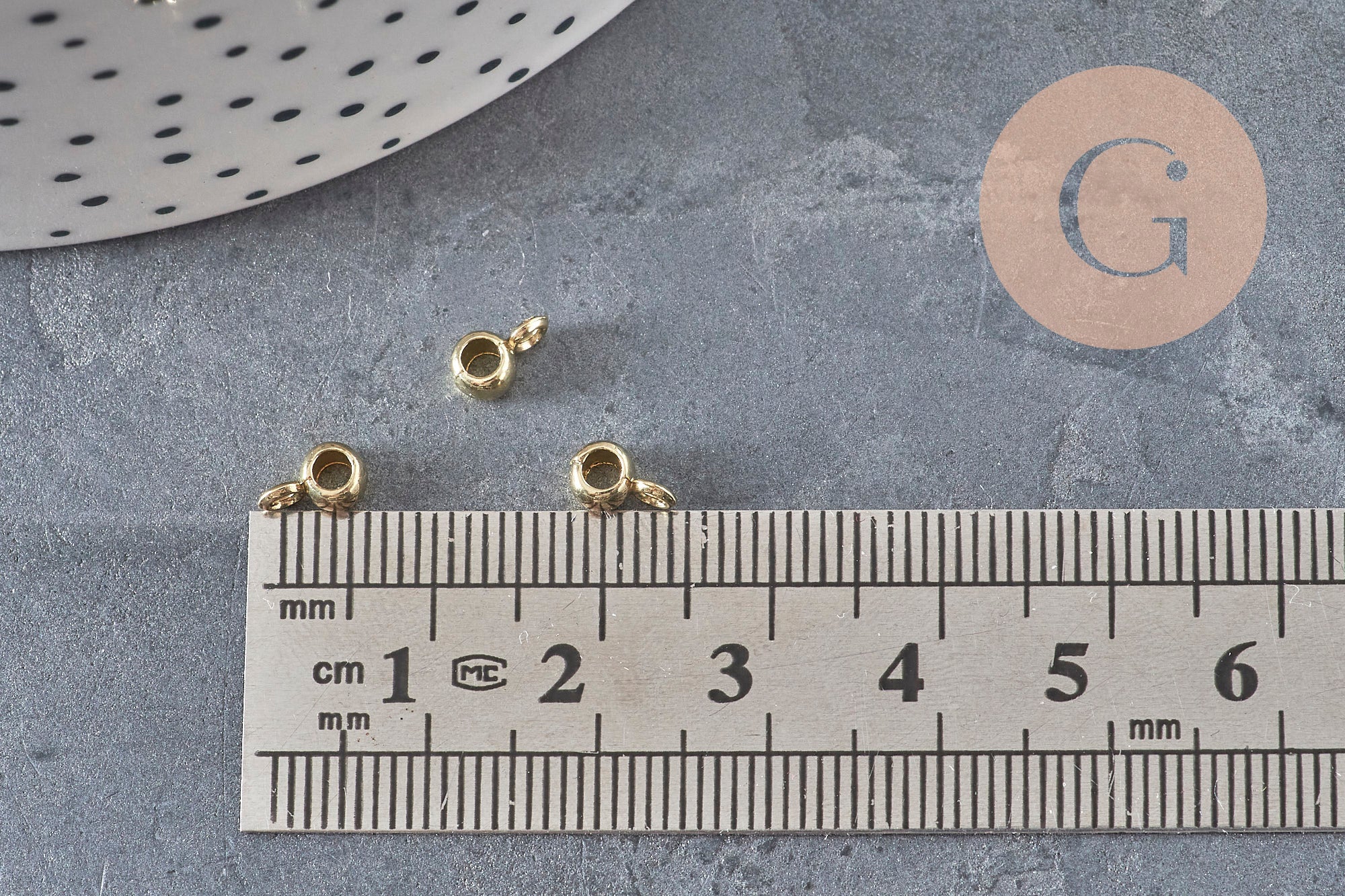 Bail bead for zamak pendant gold-plated 6.5x3mm, x10 VALID