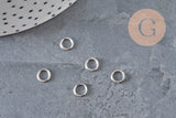 Stainless Steel 304 Round Closed Jump Rings, Platinum, 6mm/0.8mm, x5 (G11215)