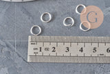 Anneaux de jonction ronds acier inoxydable argent 8mm-0.9mm, x50 (G11183)