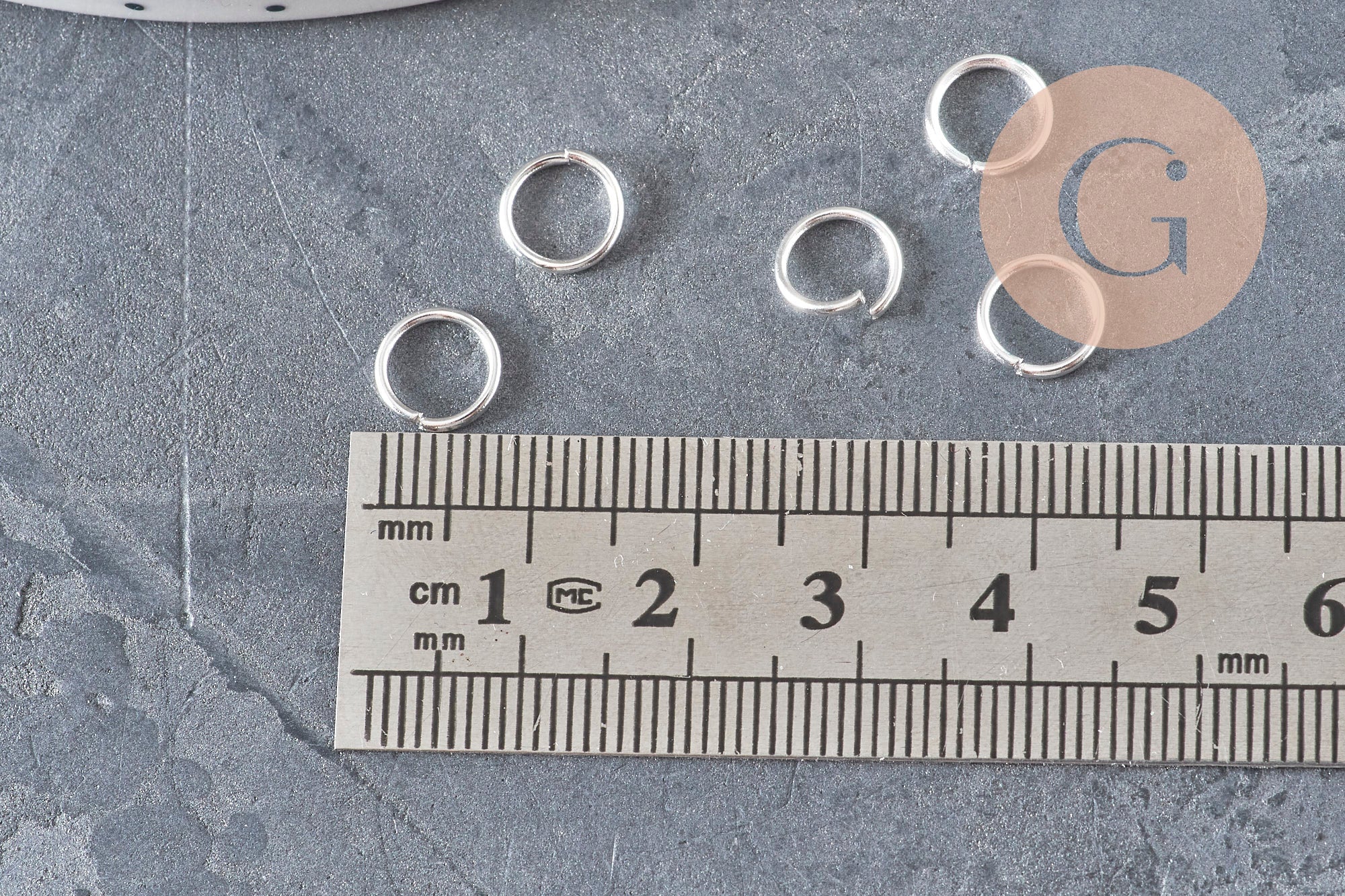 Anneaux de jonction ronds acier inoxydable argent 8mm-0.9mm, x50 (G11183)