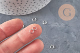 Anneaux de jonction ronds fermés laiton platine 5mm-0.7mm, x10 (G11213)