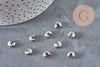 Crimp bead covers, 304 stainless steel, platinum, 8x7mm, x20, VALID