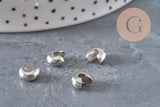 Crimp bead covers, 304 stainless steel, platinum, 8x7mm, x20, VALID