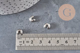 Crimp bead covers, 304 stainless steel, platinum, 8x7mm, x20, VALID