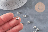Crimp bead covers, 304 stainless steel, platinum, 8x7mm, x20, VALID